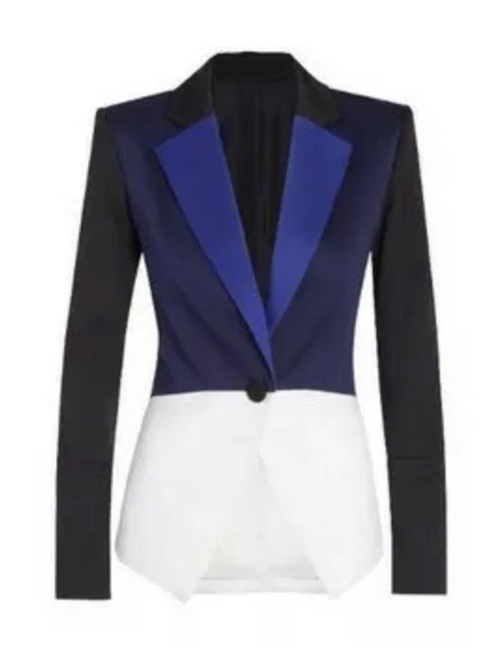 Peter Pilotto | Womens Blazer Size S Colorblock One Button Jacket V-neck Black
